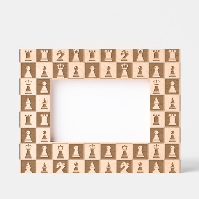 Schachfiguren in Bildrahmen Geätzte Rahmen (Vorderseite)