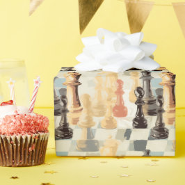 Schachfiguren Moderne Retrofarben Abstrakt Geschenkpapier