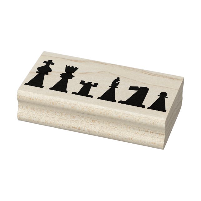 Schachfiguren Silhouette Briefmarke Gummistempel (Stempel)