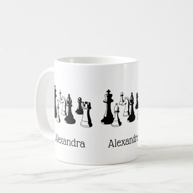 Schachfiguren Vintag Art #2 Kaffeetasse (Vorderseite Links)