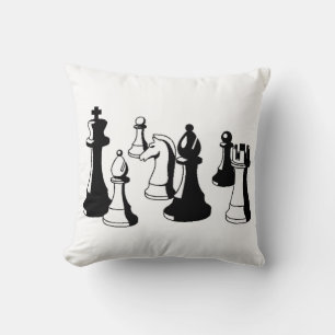 Schachfiguren Vintage-Kunst #2 Kissen