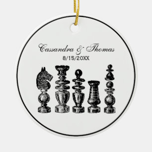 Schachfiguren Vintage Kunst Keramikornament