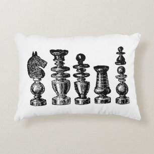 Schachfiguren Vintage-Kunst Zierkissen