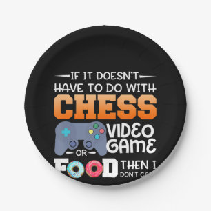 Schachgeschenk Schach-Videospiel oder Food-Desig Pappteller