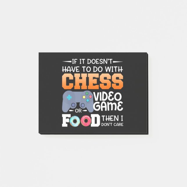Schachgeschenk | Schach-Videospiel oder Food-Desig Post-it Klebezettel (Vorderseite)