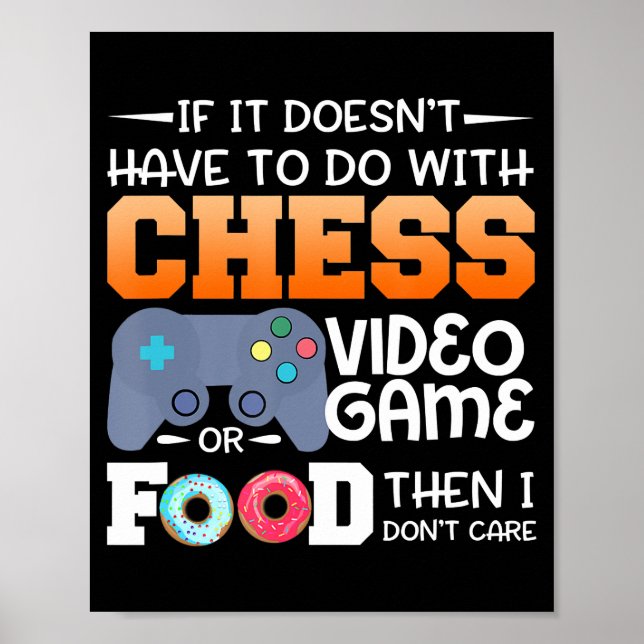 Schachgeschenk | Schach-Videospiel oder Food-Desig Poster (Vorne)