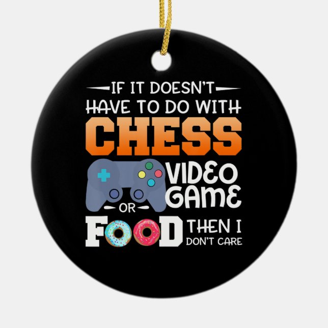 Schachgeschenk | Schachspiel- oder Lebensmitteldes Keramik Ornament (Vorne)