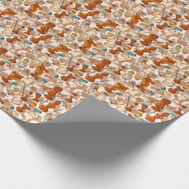 Schachkampf Geschenkpapier (Ecke)