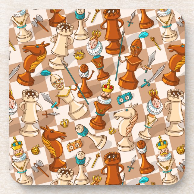 Schachkampf Getränkeuntersetzer (Vorderseite)