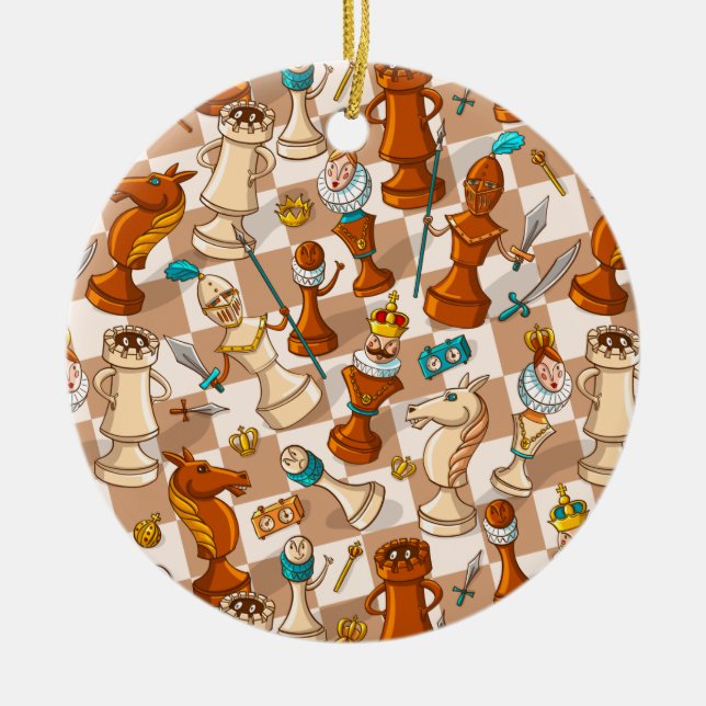 Schachkampf Keramik Ornament (Vorne)