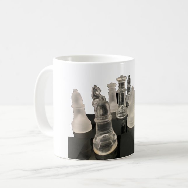 Schachklassische Tasse. Kaffeetasse (Vorderseite Links)