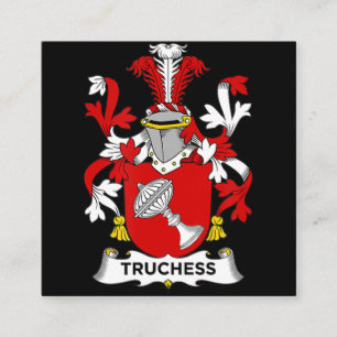 Schachliebhaber   Truchess Wappen - Familienwappen Quadratische Visitenkarte