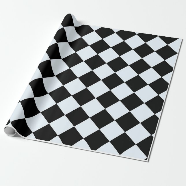 Schachmatte Schachbrettmuster schwarz-weiß Geschenkpapier (Ungerollt)