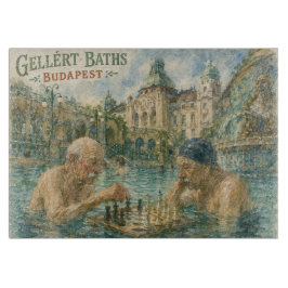 Schachpartie Gellert-Bäder Budapest Ungarn Schneidebrett