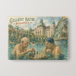 Schachpartie Gellert-Thermen Budapest Ungarn Button