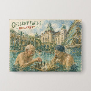 Schachpartie Gellert-Thermen Budapest Ungarn Button