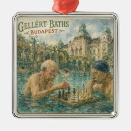 Schachpartie Gellert-Thermen Budapest Ungarn Ornament Aus Metall