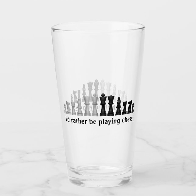 Schachpartien Design Trinkglas Glas (Vorderseite)