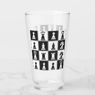 Schachpartien Design Trinkglas Glas