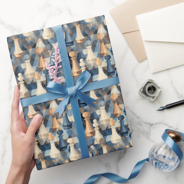 Schachpartituren Moderne Minimalistisch Geometrisc Geschenkpapier (Schenken)