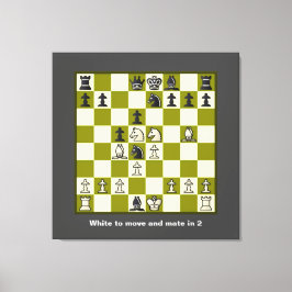 Schachpuzzle Mate in 2 gesteppten Leinwänden Print Leinwanddruck