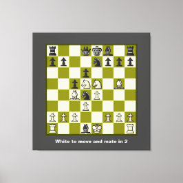 Schachpuzzle Mate in 2 gesteppten Leinwänden Print Leinwanddruck