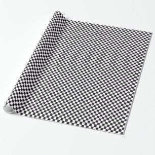 Schachquadrat Muster - schwarz + Ihr Text & Hinter Geschenkpapier