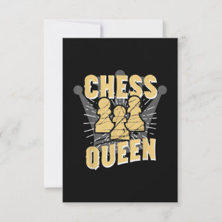 Schachqueen Kids & Women-Geschenk RSVP Karte