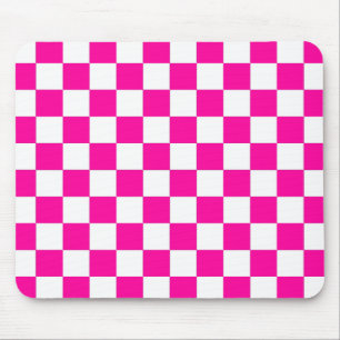 Schachrosa und Weiß Mousepad