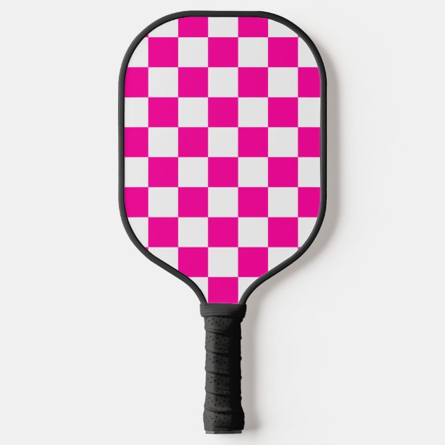 Schachrosa und Weiß Pickleball Schläger (Vorderseite)