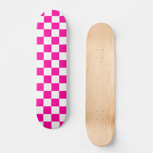 Schachrosa und Weiß Skateboard
