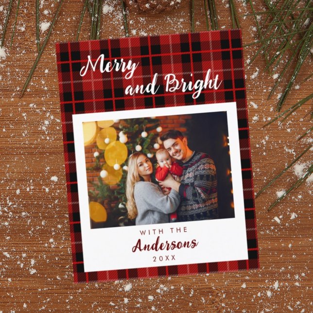 Schachrotes Muster Weihnachtskarte Feiertagskarte (Von Creator hochgeladen)