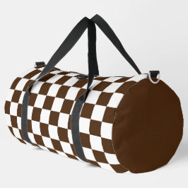 Schachrotes und weißes Muster Duffle Bag