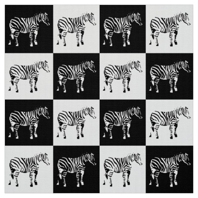 Schachrotes und weißes Zebra Stoff (Muster)
