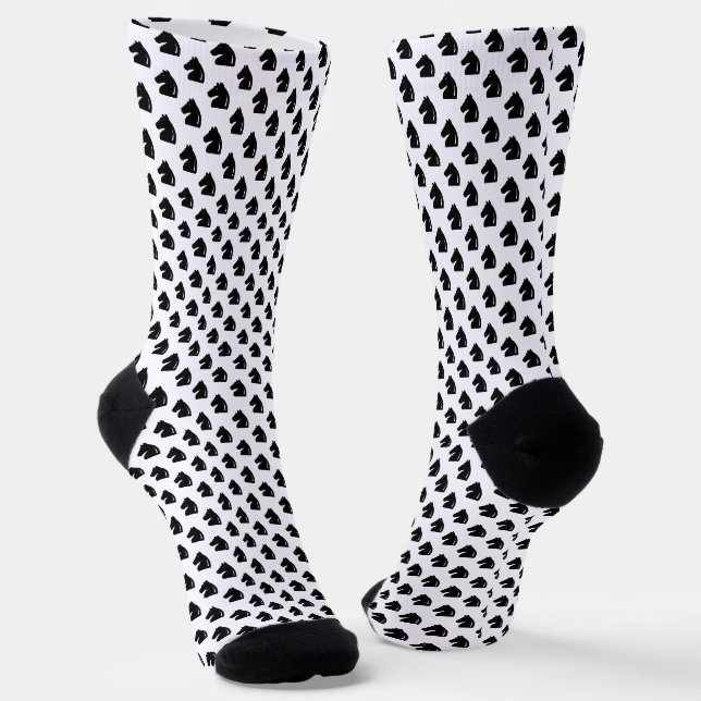 Schachsocken mit karierten Ritterpferden Socken (Gewinkelt)