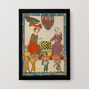 Schachspiel 14. Jahrhundert Codex Manesse Button