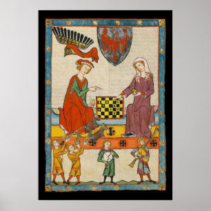 Schachspiel 14. Jahrhundert Codex Manesse Poster