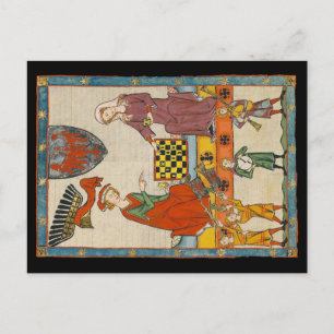 Schachspiel 14. Jahrhundert Codex Manesse Postkarte