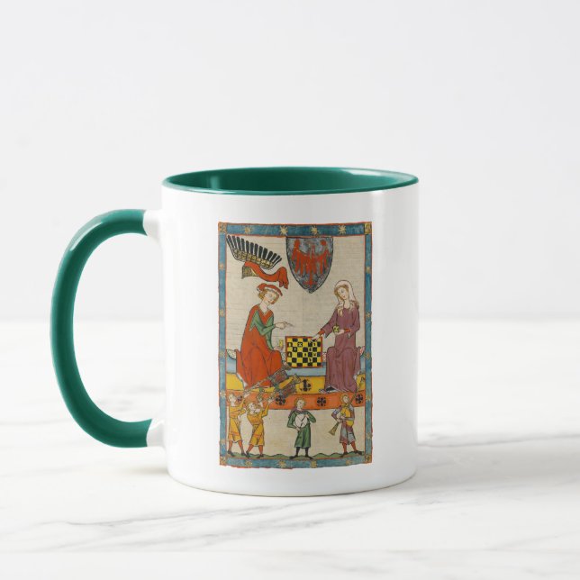 Schachspiel 14. Jahrhundert Codex Manesse Tasse (Links)