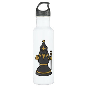 Schachspiel Bischof von Schach mit Stab Edelstahlflasche