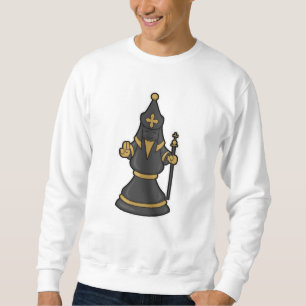Schachspiel Bischof von Schach mit Stab Sweatshirt