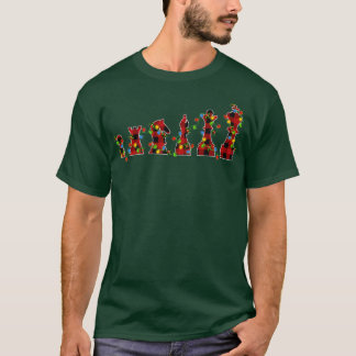 Schachspiel Lover Xmas Lights Buffalo Kariert Scha T-Shirt