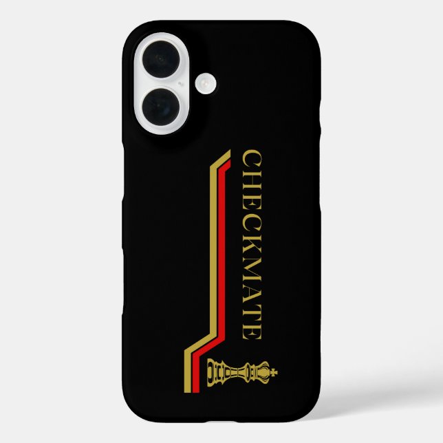 Schachspiel Schachmatt schwarzes Gold iPhone 16 Hülle (Rückseite)