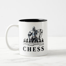 Schachspiel, Strategisch, Vordenken, Kasse Zweifarbige Tasse