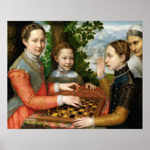 Schachspiel von Sofonisba Anguissola - Circa 1555 Poster