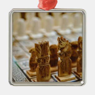 Schachspiel zum Verkauf, Khan el-Khalili-Basar, Ornament Aus Metall