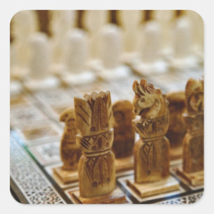 Schachspiel zum Verkauf, Khan el Khalili Bazaar, Quadratischer Aufkleber