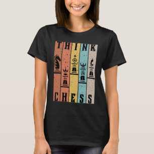 Schachspieler denkt an Spielsteine Set Vintage T-Shirt