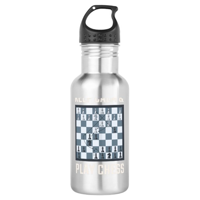 Schachspieler Edelstahlflasche (Vorderseite)