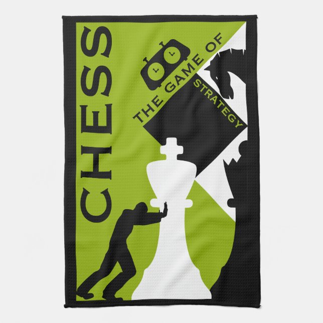 Schachspieler Geschirrtuch (Vertikal)